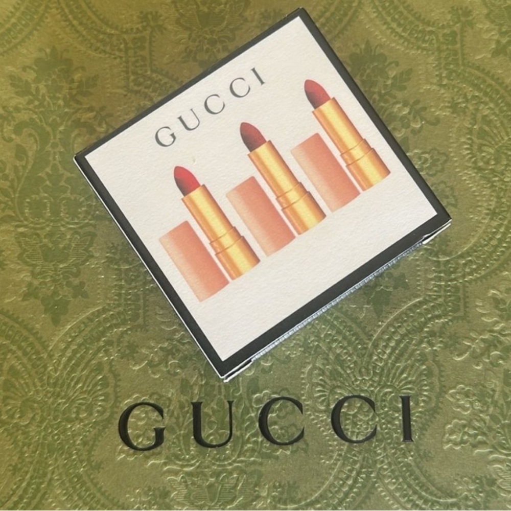 Gucci Mini Velvet Matte Lipstick 3-Piece Festive Gift Set NEW